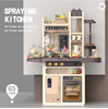 Pretend Play Toy Kitchen with Spray Mist, light & Sound,  65 accessories