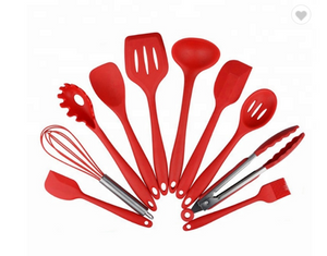 ECO LIFE Set of 10 Food Grade Heat Resistant Silicone Kitchen Utensils