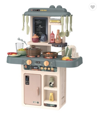 Pretend Play Toy Kitchen with Spray Mist, light & Sound,  36 accessories